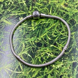 Pandora snake chain charm bracelet sterling silver